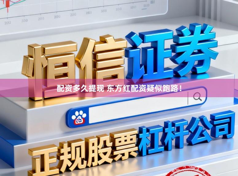 配资多久提现 东方红配资疑似跑路！